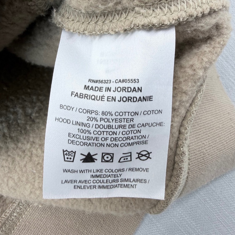Nike Hoodie Mens Medium Club Fleece Khaki Beige Pullover Logo BV2654-247 - Picture 4 of 7